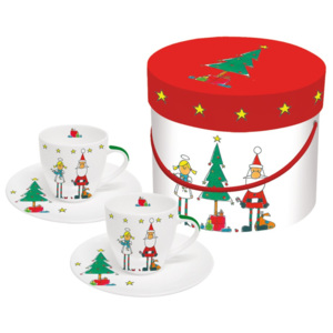 Holy Christmas 2 részes porcelán eszpresszó csésze szett karácsonyi motívummal, díszdobozban, 100 ml - PPD