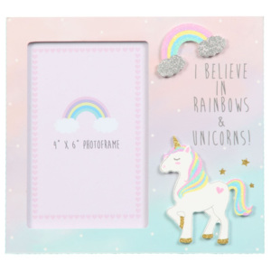 Unicorn Magic I Believe In Rainbows képkeret - Just 4 Kids