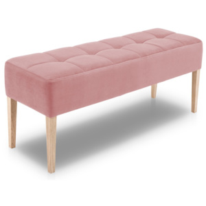 Hattu világos rózsaszín ülőpad tölgyfa lábakkal, hossza 132 cm - Mossø