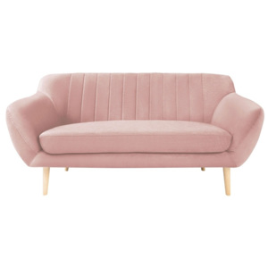 Sardaigne világos rózsaszín 2 személyes kanapé világos lábakkal - Mazzini Sofas