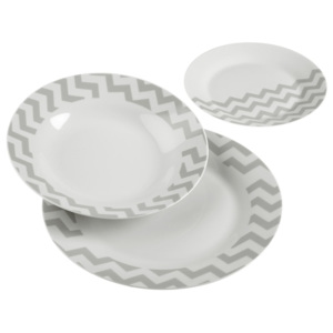 Geometrico 18 darabos porcelán tányér szett - VERSA