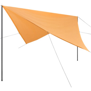 Négyzet alakú, bézs HDPE napellenző póznákkal 3 x 3 m