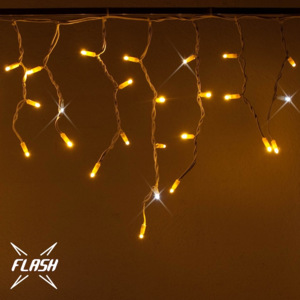 LED fényjégcsap - FLASH, 3x0,5m, kábel színe fehér, meleg fehér