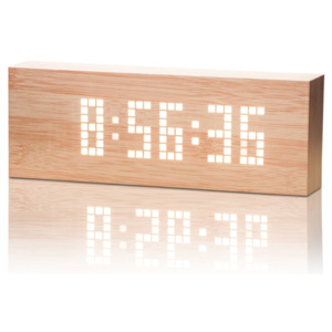 Message Click Clock világosbarna ébresztőóra fehér LED kijelzővel - Gingko