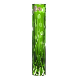 Heyday kristályváza, zöld színű, magassága 230 mm