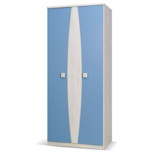 SPARTAN 2D szekrény, 193x80x50 cm, santana tölgy/kék
