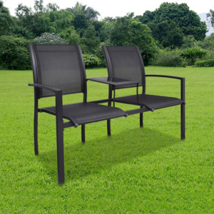 2-személyes dupla szék textilén fekete