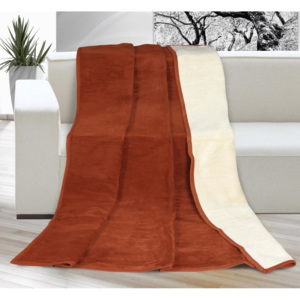 Egyszínű takaró 150x200cm mogyorószín/bézs