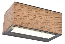 LED lámpatest , oldalfali , 10.5W , természetes fehér , fa , kültéri , IP54 , LUTEC , GEMINI
