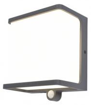 LED lámpatest , oldalfali , napelemes , mozgásérzékelős , 12W , természetes fehér , szürke , kültéri , IP54 , LUTEC , DOBLO