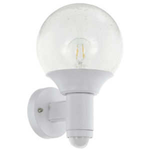 SOSSANO kültéri fali lámpatest E27 1x28W szenzoros fehér/áttetsző