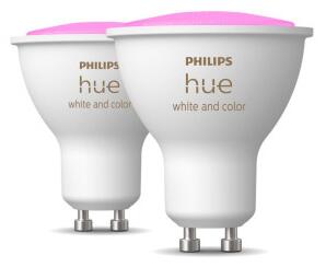 LED lámpa , égő , Philips Hue , 2PACK (2 x GU10 4.3W) RGB , CCT , dimmelhető , Bluetooth