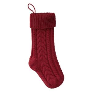 X-MAS kötött karácsonyi zokni, piros 46 x 20cm