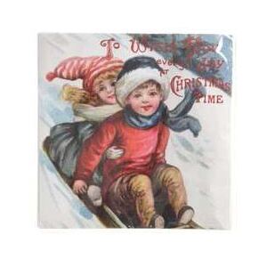 Karácsonyi szalvéta, vintage, 16,5 x 16,5 cm 20 db/csomag B