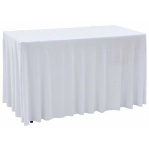 2 darab fehér sztreccs asztalszoknya 243 x 76 x 74 cm