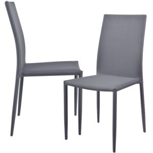 [en.casa]® Étkezőszék 2 darabos szövet design szék szett Riga 90 x 42.5 cm világos szürke