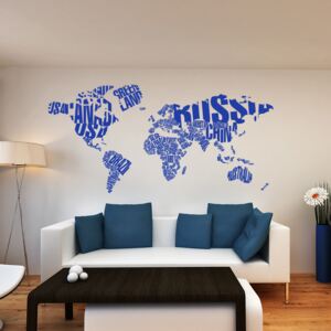 Falmatrica GLIX - World map Kék 200 x 100 cm