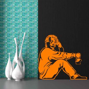 Falmatrica GLIX - Banksy "Einstein" Narancssárga 75 x 70 cm