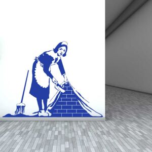 Falmatrica GLIX - Banksy "Maid" Kék 80 x 60 cm