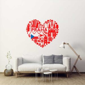 Falmatrica GLIX - Heart of Prague Piros 100 x 90 cm