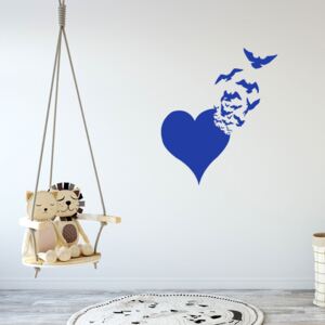 Falmatrica GLIX - Heart with birds Kék 50 x 60 cm