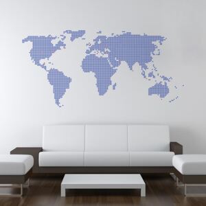 Falmatrica GLIX - World map from dots Kék 200 x 100 cm
