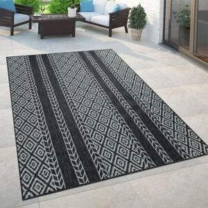 Skandináv stílusú kültéri design szőnyeg lapos szövésű fekete-szürke 80x150 cm