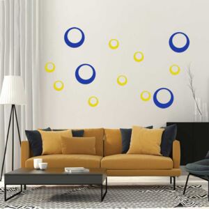 Falmatrica GLIX - Decorative circles Sárga és kék 60 x 40 cm