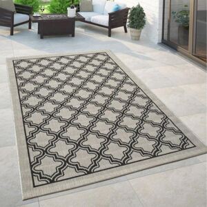 Szürke marokkói mintás kültéri design szőnyeg lapos szövésű 80x200 cm