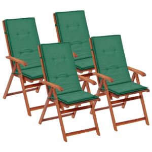 4 db zöld párna kerti székhez 120 x 50 x 3 cm