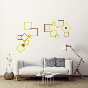 Falmatrica GLIX - Decorative squares III. Barna és sárga 2 x 60 x 30 cm