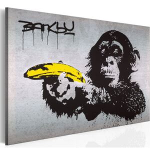 Vászonkép Bimago - Állj, vagy lő a majom! (Banksy) 60x40 cm