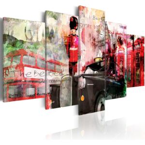 Vászonkép Bimago - Memories from London - 5 pieces 100x50 cm