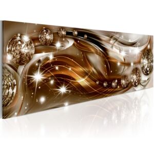 Vászonkép Bimago - Ribbon of Bronze and Glitter 150x50 cm