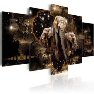 Vászonkép Bimago - Brown Elephants 100x50 cm