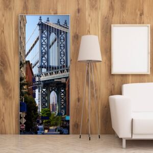 Fotótapéta ajtóra Bimago - New York: Bridge + ragasztó ingyen 90x210 cm