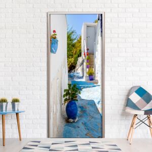 Fotótapéta ajtóra Bimago - Blue Alley + ragasztó ingyen 90x210 cm