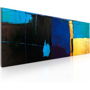 Kézzel festett kép Bimago - Fascination of blue color 100x40 cm