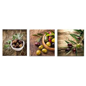 Üvegkép - Styler Olives Olives sada - 3x 30x30 cm