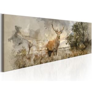 Vászonkép Bimago - Watercolour Deer 120x40 cm