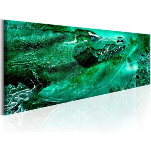 Vászonkép Bimago - Emerald Crocodile 150x50 cm