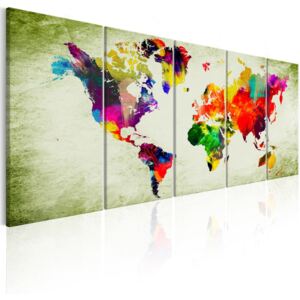 Vászonkép Bimago - Colourful Continents 200x80 cm