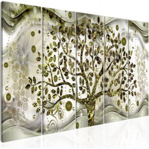 Vászonkép Bimago - Tree and Waves Green 200x80 cm