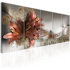 Vászonkép Bimago - Lilies and Abstraction 200x80 cm