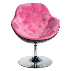 Pezzo Velvet fotel fekete rózsaszín