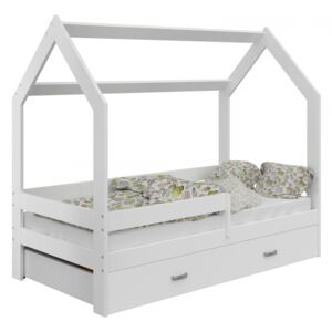 AMI bútorok HÁZIKÓ D3 gyerek ágy 80x160cm tömör fehér
