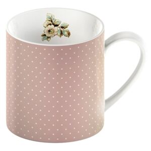 Cottage Flower rózsaszín porcelán bögre pöttyökkel, 330 ml - Creative Tops