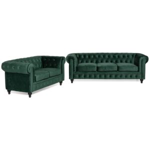 Chesterfield kárpitozott bútorok VGR3, Szín: Zöld