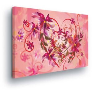 Vászonkép GLIX - Pink Flower in Heart Shape II 100x75 cm