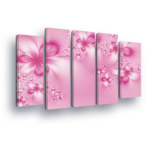 Vászonkép GLIX - Pink Flower Pattern 2 x 30x80 / 3 x 30x100 cm